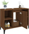 vidaXL - Wastafelkast - 80x33x60 - cm - bewerkt - hout - bruin - eikenkleur