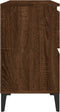 vidaXL - Wastafelkast - 80x33x60 - cm - bewerkt - hout - bruin - eikenkleur