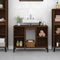 vidaXL - Wastafelkast - 80x33x60 - cm - bewerkt - hout - bruin - eikenkleur