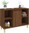 vidaXL - Wastafelkast - 80x33x60 - cm - bewerkt - hout - bruin - eikenkleur