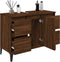 vidaXL - Wastafelkast - 80x33x60 - cm - bewerkt - hout - bruin - eikenkleur