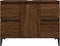 vidaXL - Wastafelkast - 80x33x60 - cm - bewerkt - hout - bruin - eikenkleur