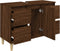 vidaXL - Wastafelkast - 80x33x60 - cm - bewerkt - hout - bruin - eikenkleur
