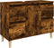 vidaXL - Wastafelkast - 80x33x60 - cm - bewerkt - hout - gerookt - eikenkleurig