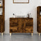 vidaXL - Wastafelkast - 80x33x60 - cm - bewerkt - hout - gerookt - eikenkleurig