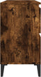 vidaXL - Wastafelkast - 80x33x60 - cm - bewerkt - hout - gerookt - eikenkleurig