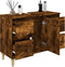 vidaXL - Wastafelkast - 80x33x60 - cm - bewerkt - hout - gerookt - eikenkleurig