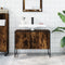 vidaXL - Wastafelkast - 80x33x60 - cm - bewerkt - hout - gerookt - eikenkleurig