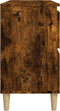 vidaXL - Wastafelkast - 80x33x60 - cm - bewerkt - hout - gerookt - eikenkleurig