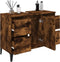 vidaXL - Wastafelkast - 80x33x60 - cm - bewerkt - hout - gerookt - eikenkleurig