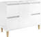 vidaXL - Wastafelkast - 80x33x60 - cm - bewerkt - hout - hoogglans - wit