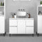 vidaXL - Wastafelkast - 80x33x60 - cm - bewerkt - hout - hoogglans - wit