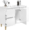 vidaXL - Wastafelkast - 80x33x60 - cm - bewerkt - hout - hoogglans - wit