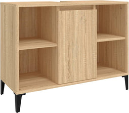 vidaXL - Wastafelkast - 80x33x60 - cm - bewerkt - hout - sonoma - eikenkleurig