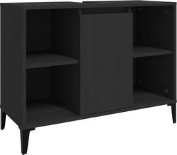 vidaXL - Wastafelkast - 80x33x60 - cm - bewerkt - hout - zwart