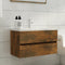vidaXL - Wastafelkast - 80x38,5x45 - cm - bewerkt - hout - gerookt - eikenkleurig