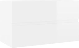 vidaXL - Wastafelkast - 80x38,5x45 - cm - spaanplaat - hoogglans - wit
