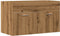 vidaXL - Wastafelkast - 80x38,5x46 - cm - bewerkt - hout - artisanaal - eikenkleur