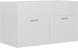 vidaXL - Wastafelkast - 80x38,5x46 - cm - spaanplaat - hoogglans - wit