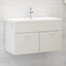 vidaXL - Wastafelkast - 80x38,5x46 - cm - spaanplaat - hoogglans - wit
