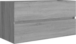 vidaXL - Wastafelkast - 90x38,5x45 - cm - bewerkt - hout - grijs - sonoma - eikenkleur