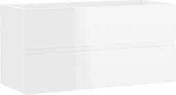vidaXL - Wastafelkast - 90x38,5x45 - cm - spaanplaat - hoogglans - wit