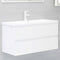 vidaXL - Wastafelkast - 90x38,5x45 - cm - spaanplaat - hoogglans - wit