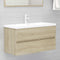 vidaXL - Wastafelkast - 90x38,5x45 - cm - spaanplaat - sonoma - eikenkleurig