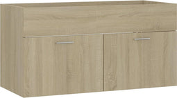 vidaXL - Wastafelkast - 90x38,5x46 - cm - bewerkt - hout - sonoma - eikenkleurig