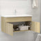 vidaXL - Wastafelkast - 90x38,5x46 - cm - bewerkt - hout - sonoma - eikenkleurig