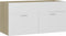 vidaXL - Wastafelkast - 90x38,5x46 - cm - bewerkt - hout - wit - en - sonoma - eiken
