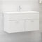 vidaXL - Wastafelkast - 90x38,5x46 - cm - bewerkt - hout - wit