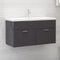 vidaXL - Wastafelkast - 90x38,5x46 - cm - spaanplaat - hoogglans - grijs