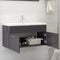 vidaXL - Wastafelkast - 90x38,5x46 - cm - spaanplaat - hoogglans - grijs