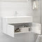 vidaXL - Wastafelkast - 90x38,5x46 - cm - spaanplaat - hoogglans - wit
