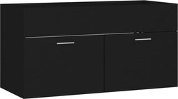 vidaXL - Wastafelkast - 90x38,5x46 - cm - spaanplaat - zwart