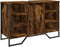 vidaXL - Wastafelkast - 91x35x60 - cm - bewerkt - hout - gerookt - eikenkleurig