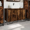 vidaXL - Wastafelkast - 91x35x60 - cm - bewerkt - hout - gerookt - eikenkleurig