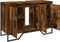 vidaXL - Wastafelkast - 91x35x60 - cm - bewerkt - hout - gerookt - eikenkleurig