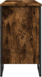 vidaXL - Wastafelkast - 91x35x60 - cm - bewerkt - hout - gerookt - eikenkleurig