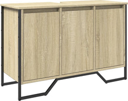 vidaXL - Wastafelkast - 91x35x60 - cm - bewerkt - hout - sonoma - eikenkleurig