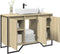 vidaXL - Wastafelkast - 91x35x60 - cm - bewerkt - hout - sonoma - eikenkleurig