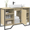 vidaXL - Wastafelkast - 91x35x60 - cm - bewerkt - hout - sonoma - eikenkleurig