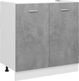vidaXL - Wastafelonderkast - 80x46x81,5 - cm - bewerkt - hout - betongrijs