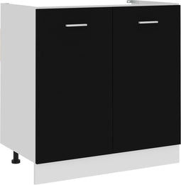 vidaXL - Wastafelonderkast - 80x46x81,5 - cm - bewerkt - hout - zwart