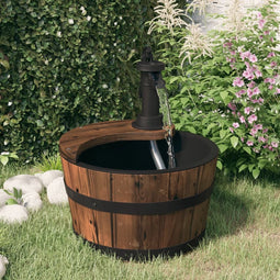 vidaXL - Waterfontein - met - pomp - 28x28x34,5 - cm - massief - vurenhout