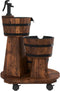 vidaXL - Waterfontein - met - pomp - en - wieltjes - 55x55x80 - cm - massief - vurenhout