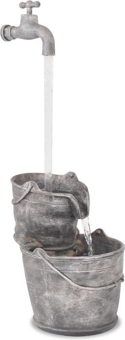 vidaXL - Waterornament - met - kraan - en - emmers - polyresin