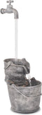 vidaXL - Waterornament - met - kraan - en - emmers - polyresin