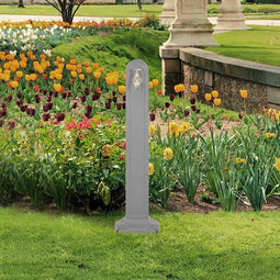vidaXL - Waterzuil - met - kraan - steen-look - lichtgrijs